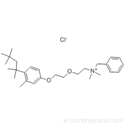 벤젠 메탄 아민, N, N- 디메틸 -N- [2- [2- [메틸 -4- (1,1,3,3- 테트라 메틸 부틸) 페녹시]에 톡시] 에틸]-, 클로라이드 CAS 25155-18-4